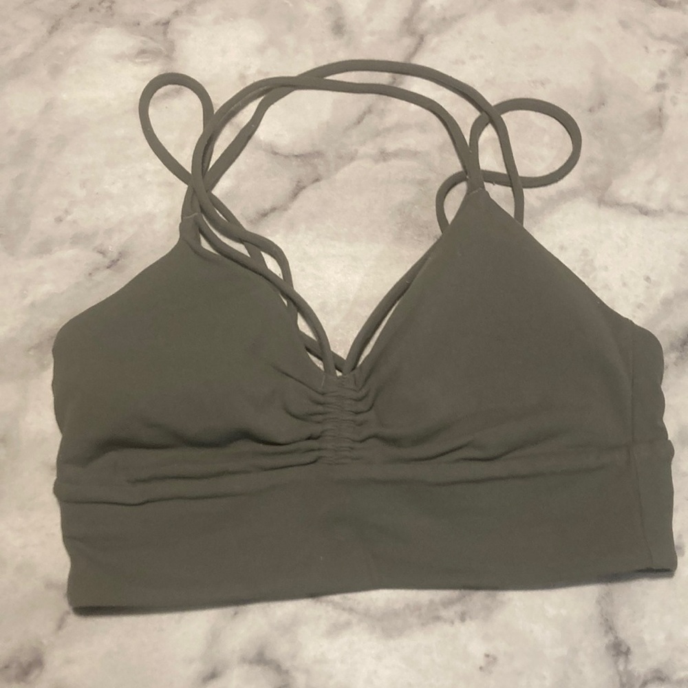 Lululemon athletica Strappy Olive Green Bralette - Picture 4 of 16